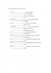 English Worksheet: past simple vs past continuous
