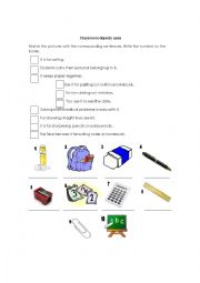 English Worksheet: Classroom Uses 