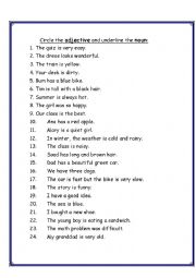 nouns and adjectives - ESL worksheet by nemo25