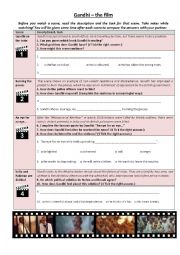 English Worksheet: Ghandi the film