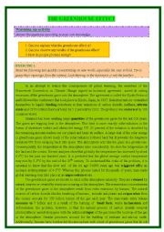 GREENHOUSE EFFECT - reading comprehension + writing and speaking