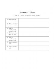 English Worksheet: Fill in Zevenaar- a Dutch poetry form