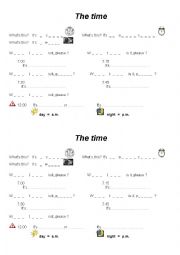 English Worksheet: THE TIME