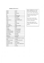 INFORMAL LETTERS;PHRASES USED-GAME