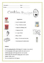 English Worksheet: cookies recipe