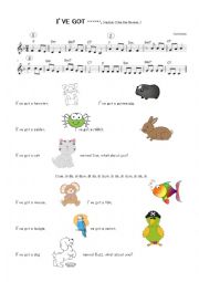 English Worksheet: Pets song