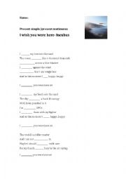 English Worksheet: WIsh You Were Here. Present Simple & Present Continuous