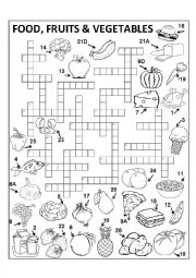 Food Crossword Set I (ANSWER KEY INCLUDED)