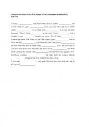 English Worksheet: Past Simple or Past Continuous