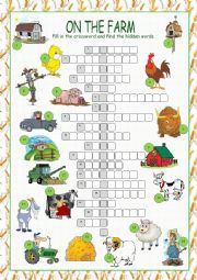 On the Farm Crossword Puzzle