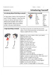 English Worksheet: Introducing Yourself