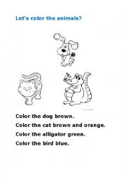 English Worksheet: Color