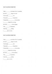 English Worksheet: Past simple was were had went