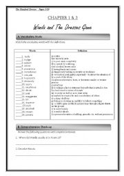 English Worksheet: The Hundred Dresses