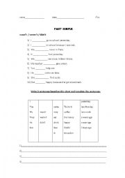 English Worksheet: Past Simple - negative sentences