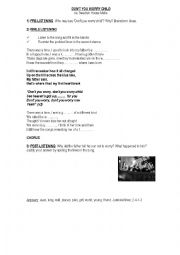 English Worksheet: Dont you worry child - Swedish House Mafia