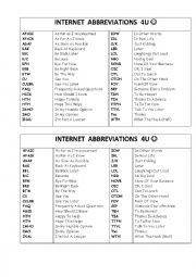 English Worksheet: Internet chat clippings for u
