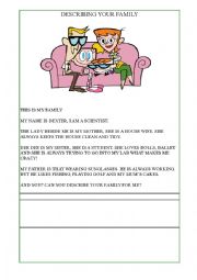 English Worksheet: Describing your family