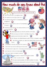 How much do you know about the USA? - quiz *KEY included*