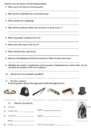 Written comprehension The Metropolitan police (questions)