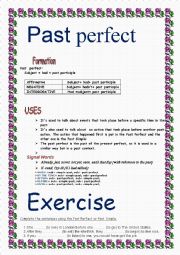 English Worksheet: past perfect