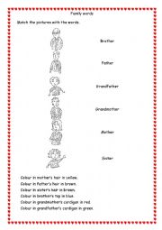 English Worksheet: Family words