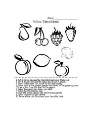 Follow directions with fruits