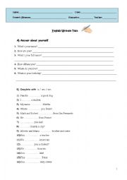 English Worksheet:  Mini-Test