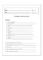 English Worksheet: The Simpsons 4 - New Kid on the Block