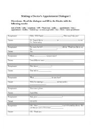 English Worksheet: Doctors appointment 2