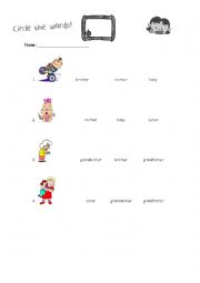 English Worksheet: Family