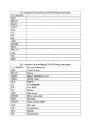 English Worksheet: Short language