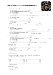 English Worksheet: Hall of fame - The Script feat Will.i.am