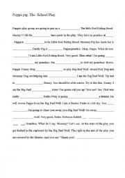 English Worksheet: Peppa pig. The school play