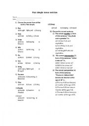 English Worksheet: Past simple tense revision