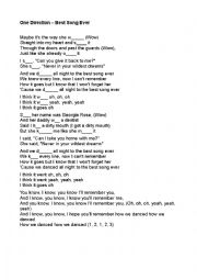 English Worksheet: One Direction - Best Song Ever