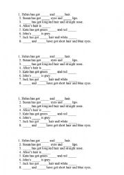 English Worksheet: Describing appearance