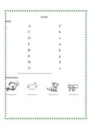 English Worksheet: letters a-h revision