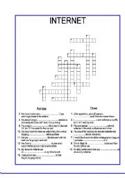 English Worksheet: Internet Vocabulary (Crossword Edition)