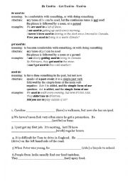English Worksheet: be used to/get used to/used to