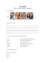 English Worksheet: FRIENDS - The one with all the resolutions