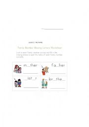 English Worksheet: My family