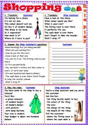 Going shopping worksheets