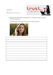 English Worksheet: Exercises on film Trust