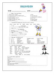 English Worksheet: General review - vocabulary
