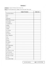 English Worksheet: Verb to be writing