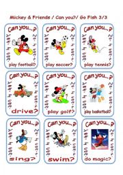 English Worksheet: Can you...Mickey and Friends Go Fish 3/3