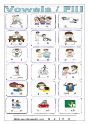 The vowels worksheets
