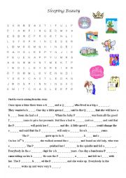 Sleeping Beauty Word Search Puzzle