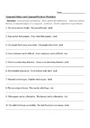 Compound Subject and Predicates